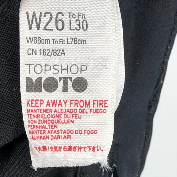 Topshop Black Distressed Knee Moto Jamie Skinny Jeans size 26 - Picture 10 of 16